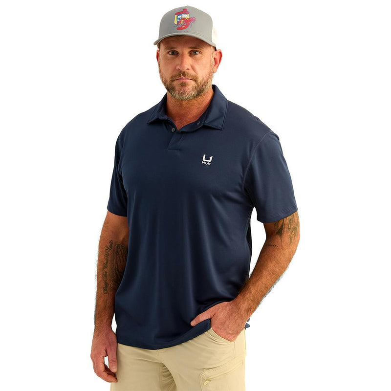 Huk Icon Polo Short Sleeve Shirt Naval Academy S