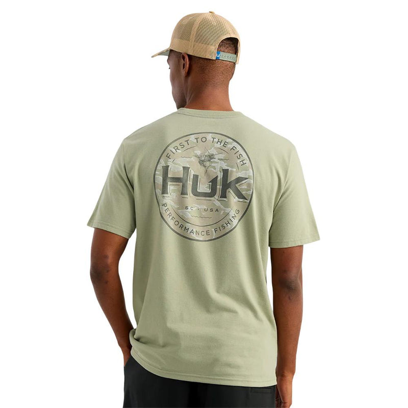 Huk Marlin Circle Short Sleeve Pocket Shirt Seagrass XL