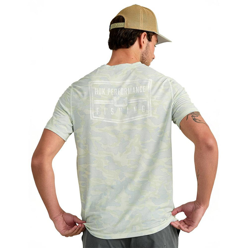 Huk Drift Performance Short Sleeve Shirt Pale Algae Camo S