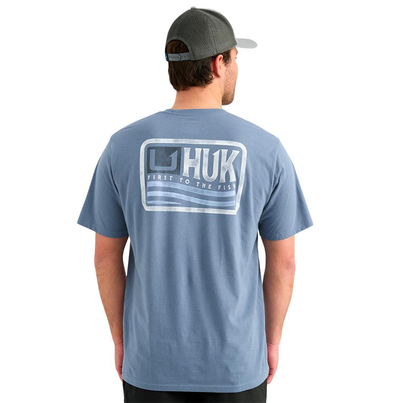 Huk Born Wave Short Sleeve Shirt Stormy Blue L