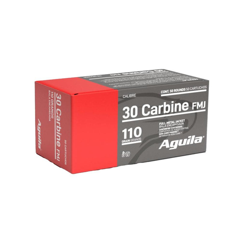 Aguila Rifle Ammunition .30 Carbine 110 gr FMJ 1990 fps 50/ct