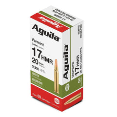 Aguila Varmint Rimfire Ammunition .17 HMR 20gr JHP 2350 fps 50/ct