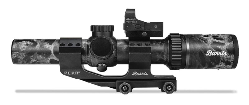 BLEMISHED Burris MTAC Rifle Scope Combo FastFire II & PEPR Mount - 1-4x-24mm illuminated Ballistic AR Reticle Prym 1 Blackout
