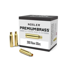 Nosler Unprimed Brass Rifle Cartridge Cases .260 Rem 50/ct
