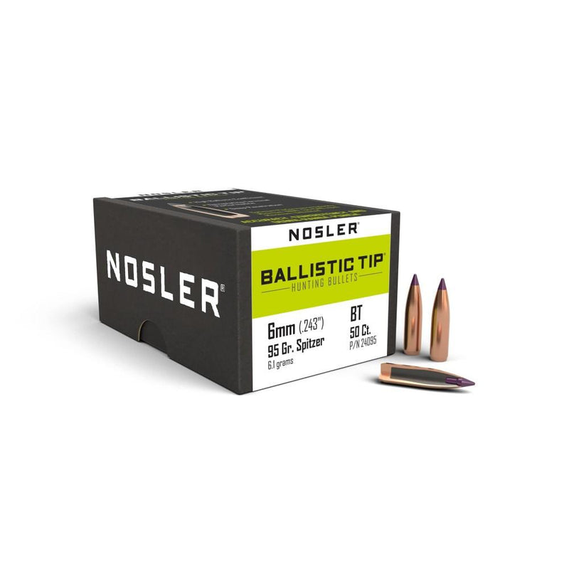 Nosler Ballistic Tip Hunting Rifle Bullets 6mm .243