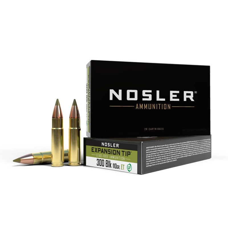 Nosler E-Tip Rifle Ammunition 300 AAC Blackout 110 gr PT 2300 fps 20/ct