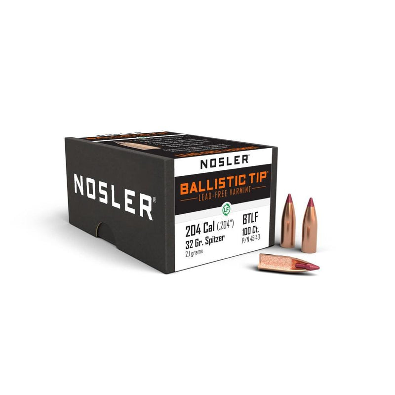 Nosler Ballistic Tip Lead Free Varmint Rifle Bullets .20 cal .204