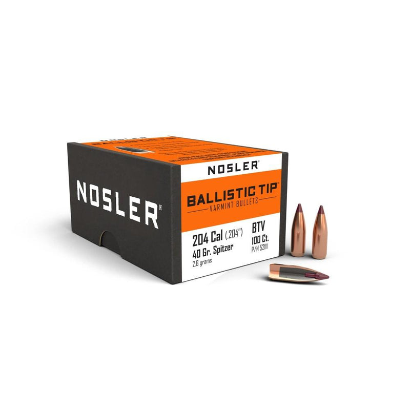 Nosler Ballistic Tip Varmint Rifle Bullets .204 cal .204