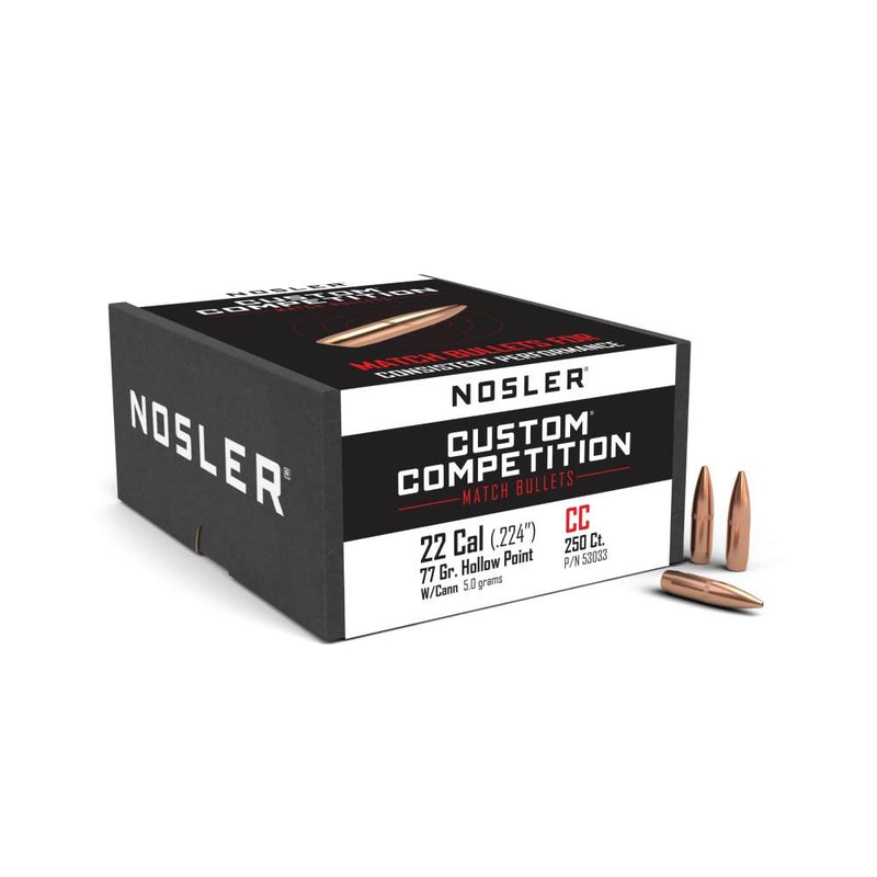 Nosler Custom Competition Rifle Bullets .22 cal .224