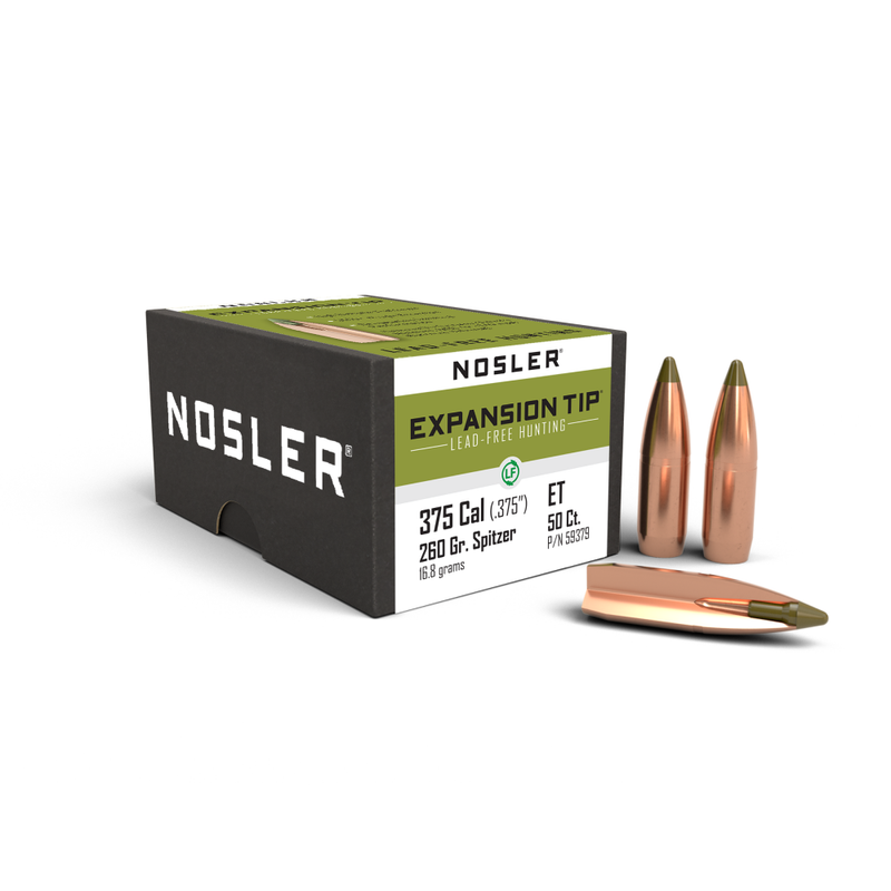 Nosler E-Tip Lead Free Rifle Bullets .375 Cal .375