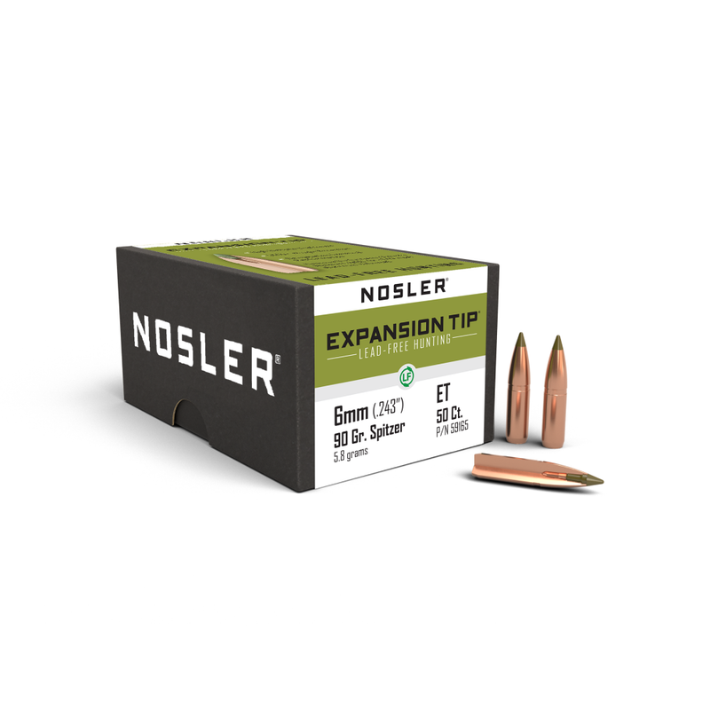 Nosler E-Tip Lead-Free Hunting Rifle Bullets .243/6mm .243