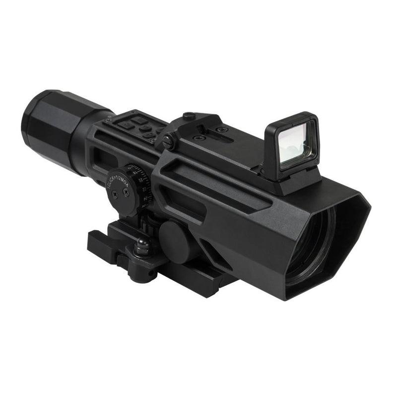NcStar VSM ADO Dual Optic 3-9x42mm P4 Sniper Rifle Scope with Integrated Fold-Down Red Dot Optic - Black