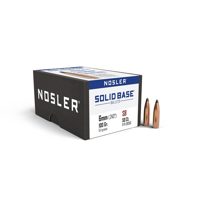 Nosler Solid Base Rifle Bullets 6mm .243