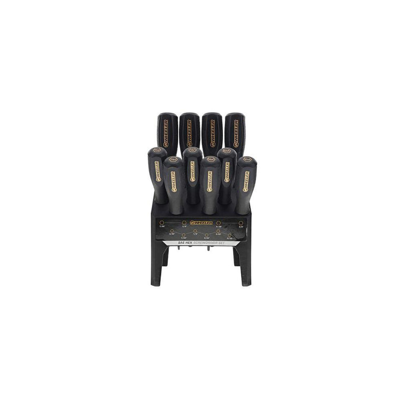 Wheeler 10 Piece SAE Hex Benchtop Screwdriver Set Black