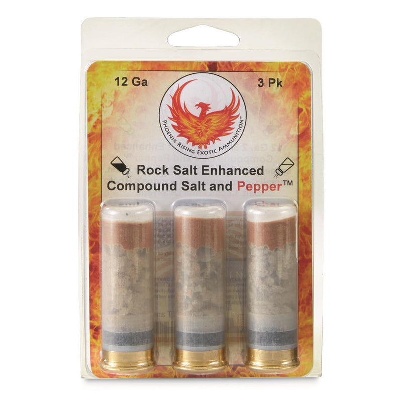 Phoenix Rising Salt & Pepper Shotshells Rock Salt & Pepper Blast 12ga 2-3/4