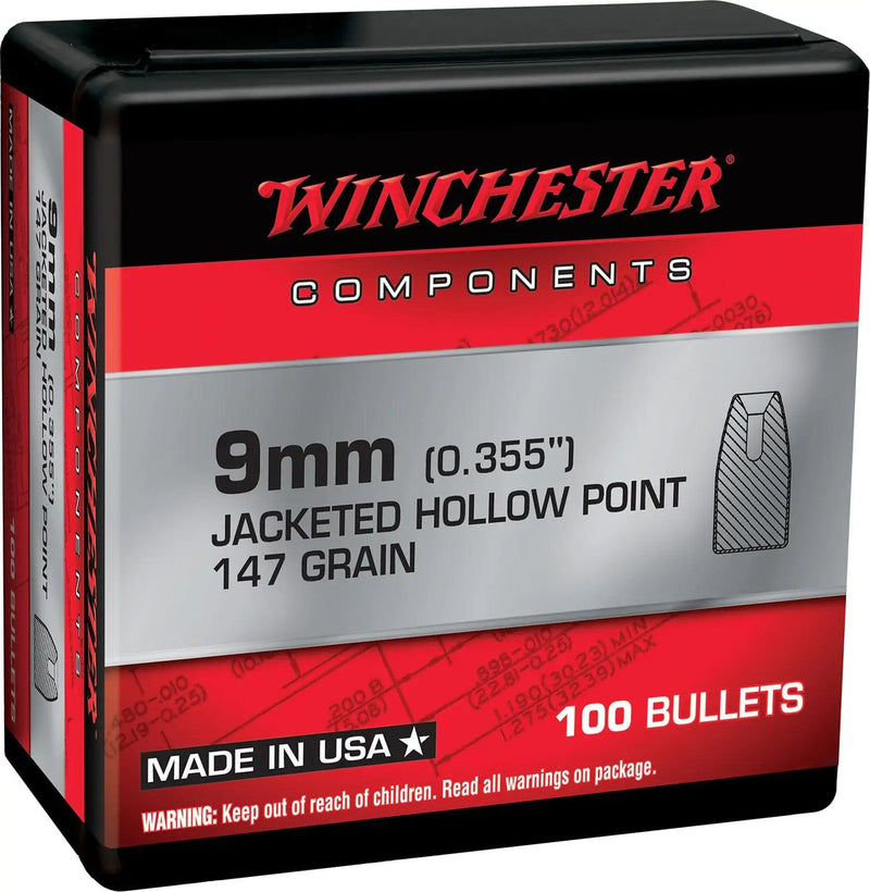Winchester JHP Bullets 9mm .355
