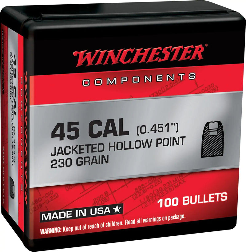 Winchester JHP Bullets .45 cal .451