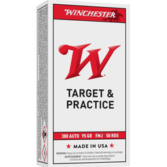 Winchester USA Handgun Ammunition .380 ACP 95 gr FN 50/ct