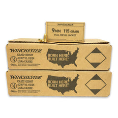 Winchester Service Grade Handgun Ammunition 9mm Luger 115 gr. FMJ 1300 fps 1000/ct (20-50/ct Boxes)