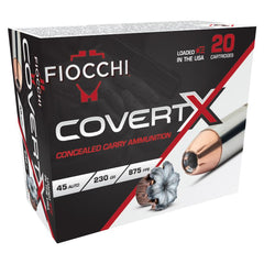 Fiocchi CovertX Handgun Ammunition .45 Auto 230gr JHP 875 fps 20/ct