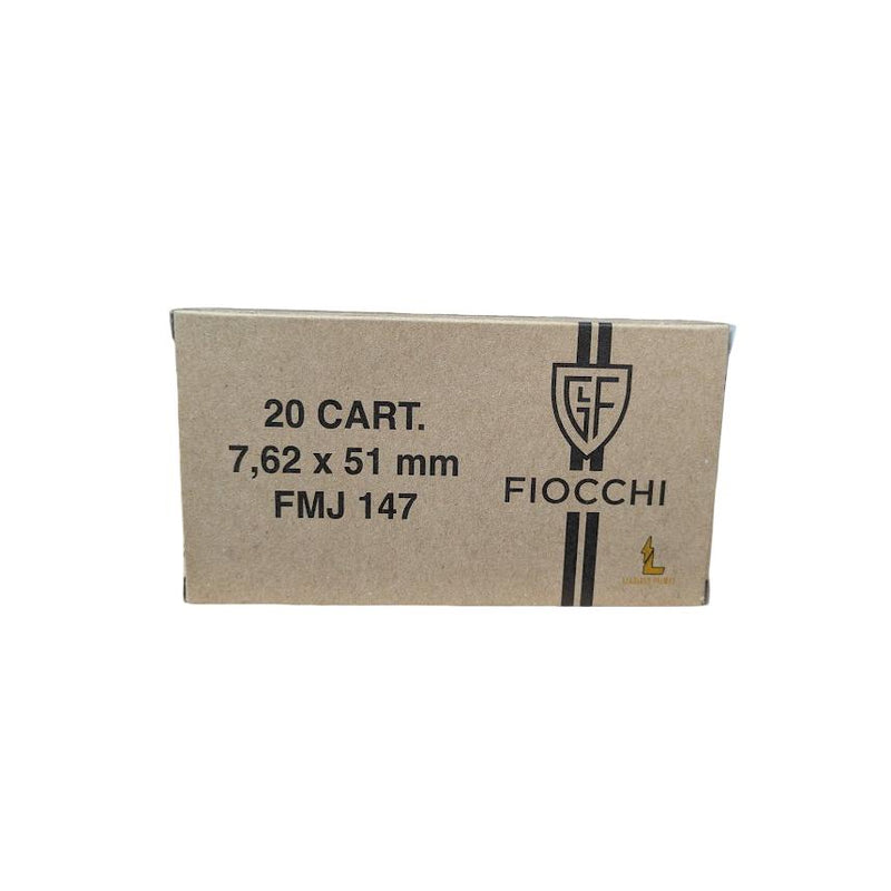 Fiocchi Range Dynamics Rifle Ammunition 7.62x51mm 147gr FMJ 2790 fps 20/ct