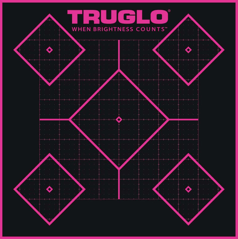TRUGLO TRU-SEE Self Adhesive Targets - Handgun 12x18 Pink 6 Pack