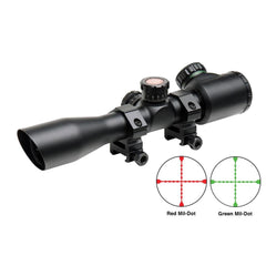 Truglo Tru-Brite Extreme Tactical Compact Rifle Scope with Rings - 4x32mm Dual Color Illum. Mil-Dot  4