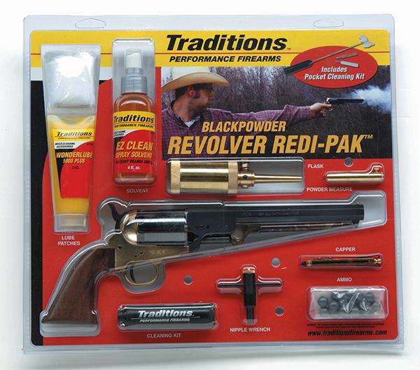 Traditions 1851 Navy Redi-Pak Black Powder Revolver / Walnut / Brass .44 Cal 7.375