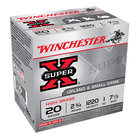 WIN SUPER-X UPLAND 20GA 2.75 1OZ #7.5 25/10
