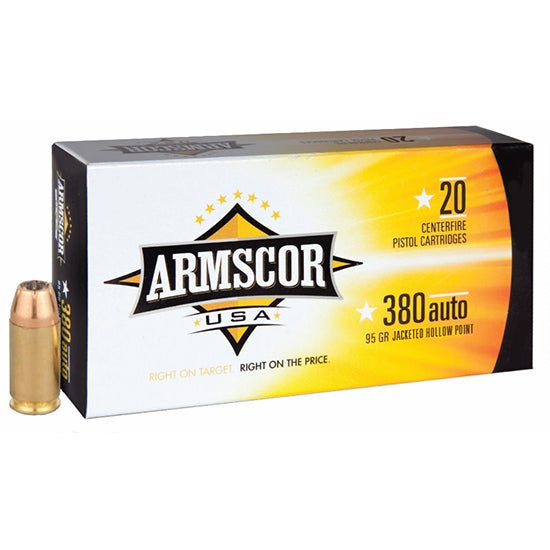 ARMSCOR AMMO 380ACP 95GR JHP 20/25