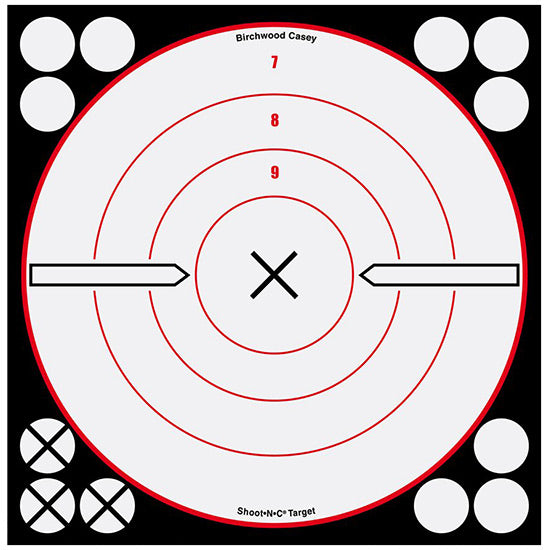 BC SHOOT-N-C WHITE/BLK 8 BULLS-EYE X 6PK