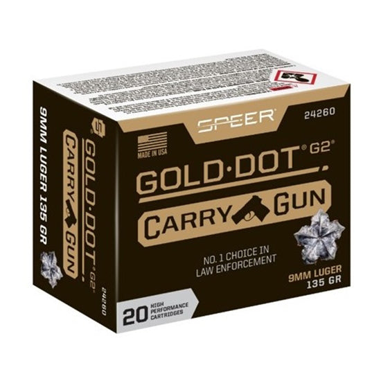 SPEER 9MM 135GR GOLD DOT CARRY GUN HP 20/10