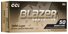 BLAZER BRASS 9MM 124GR JHP 50/10