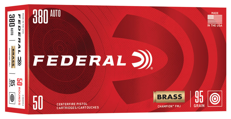 FED CHAMPION 380ACP 95GR FMJ 50/20