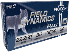 FIO FIELD 22-250 55GR HORNADY VMAX 20/10