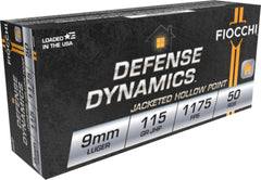 FIO DEFENSE 9MM 115GR JHP 50/20