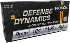 FIO DEFENSE 9MM 124GR JHP 50/20