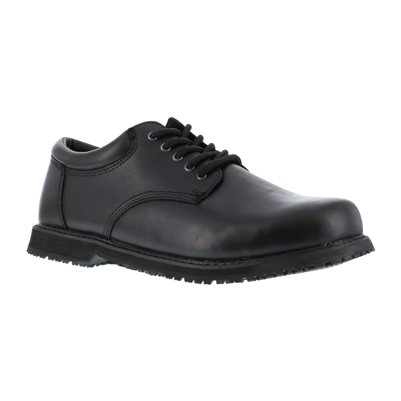 Grabbers - Friction Plain Toe Oxford w/ Soft Toe - Black