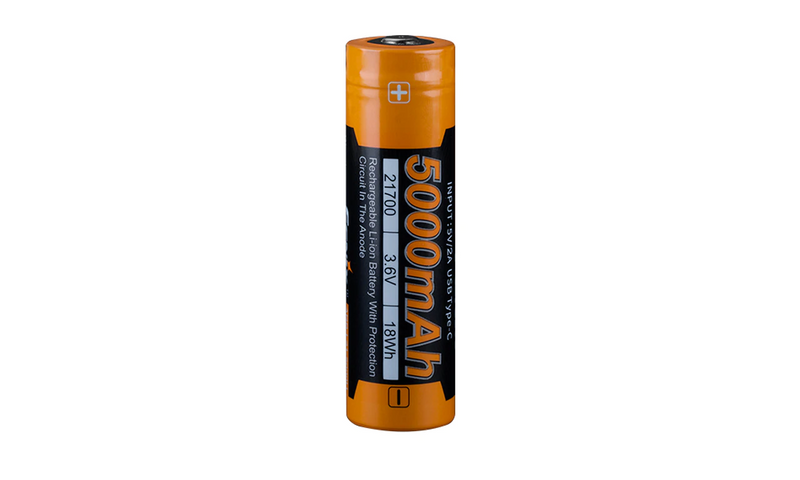 Fenix Li-Ion 21700 (3.6 V) 5000 mAH Rechargeable Battery  with USB Ports and Protection Circuits (new)