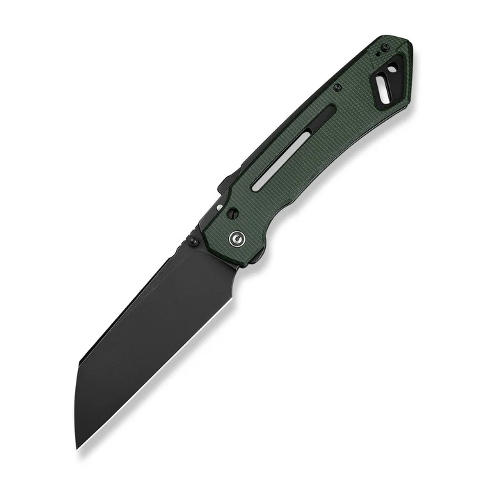 CIVIVI Buster FG Thumb Stud & Superlock Knife Green Canvas Micarta Handle (4.2