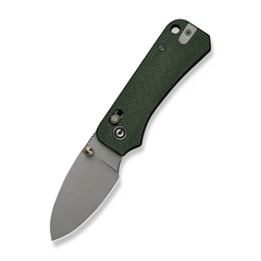 CIVIVI Baby Banter 2 Thumb Stud & Crossbar Lock Knife Green Canvas Micarta Handle (2.34