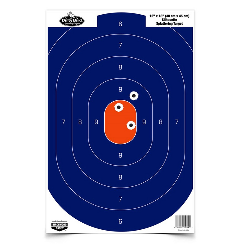 Dirty Bird 12 x 18 Blue / Orange Silhouette Target, 100 Targets