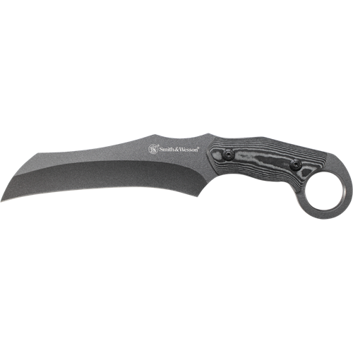 Large Drop Point Fixed Blade, Stainless Steel, Micarta Handle, Polyester Sheath w/Sharpening Stone