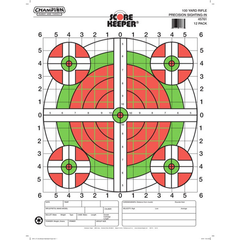 Champion Targets 45761 Score Keeper Fluorescent Orange & Green Bullseye Target, 100 Yard Rifle Sight-In, 12 Pack