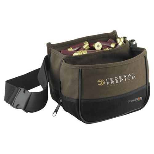 Champion Targets 45852 Trapshooting Shotgun Shell Pouch, Black/Brown