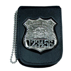 Recessed Badge & ID Neck Holder w/ Chain - 2.75''x3.63''