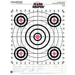 Champion Targets 45726 Score Keeper Fluorescent Orange & White 100 Yard Rifle Sight-in Targets (12 Pack)