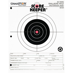 Champion Targets 45721 Score Keeper Fluorescent Orange & Black Bullseye Target, 50 Yard Small Bore Notebook, 12 Pack