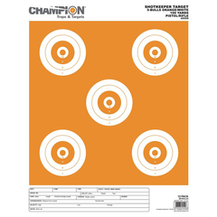 Champion Targets 45559 Shot Keeper 5 Bullseye 100 Yard Pistol/Rifle Targets, Orange/White, Large, 12 Pack