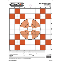 Champion Targets 45550 Shot Keeper 5 Bullseye Sight-In 100 Yard Pistol/Rifle Targets, Orange, Small, 12 Pack